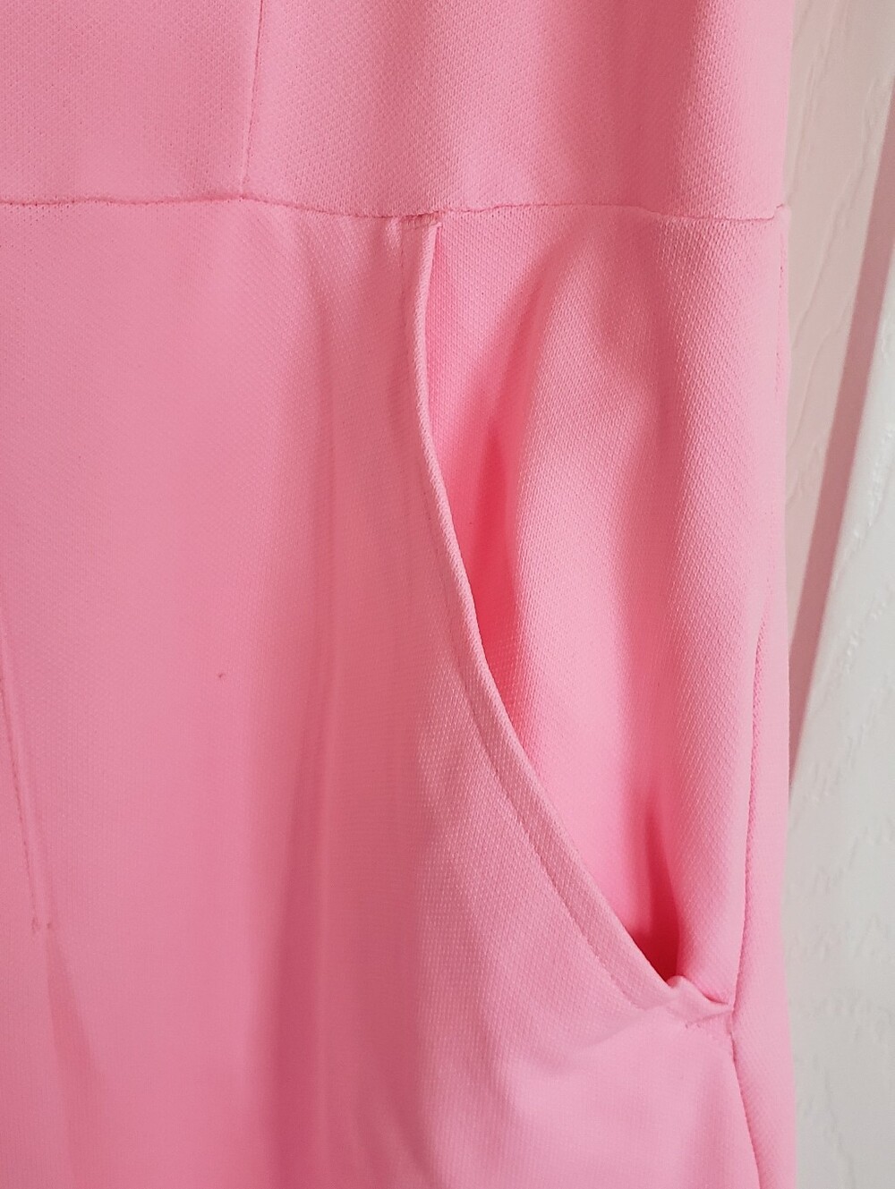 Lilly Pulitzer Luxletic Pink Sleeveless Dress with Blue-Trim Collar - Picture 4 of 6